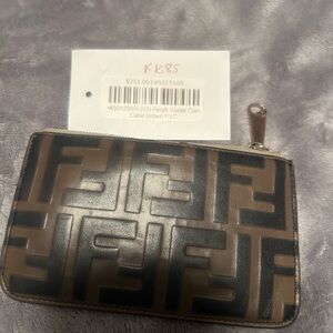 Authentic FENDI Leather Printed Coin Pouch and Key Holder